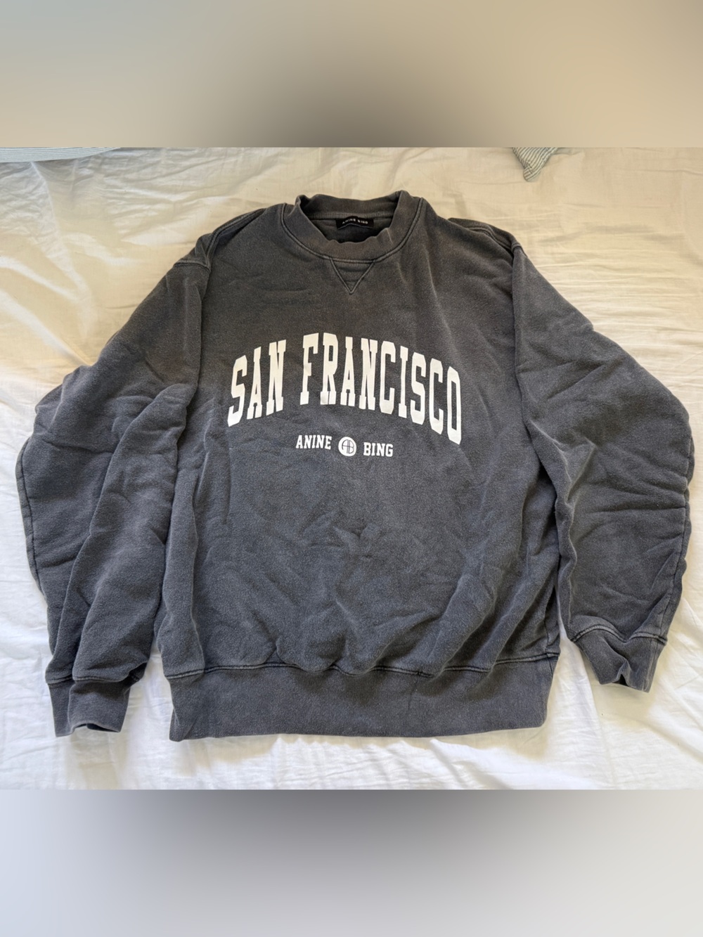 Anine Bing Charcoal 'San Francisco' Graphic Sweatshirt
